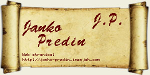Janko Predin vizit kartica